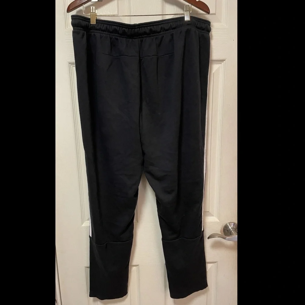 Adidas Men’s Black Tapered Leg Regular Fit XXL Elastic Waist Sweatpants Y2K EUC